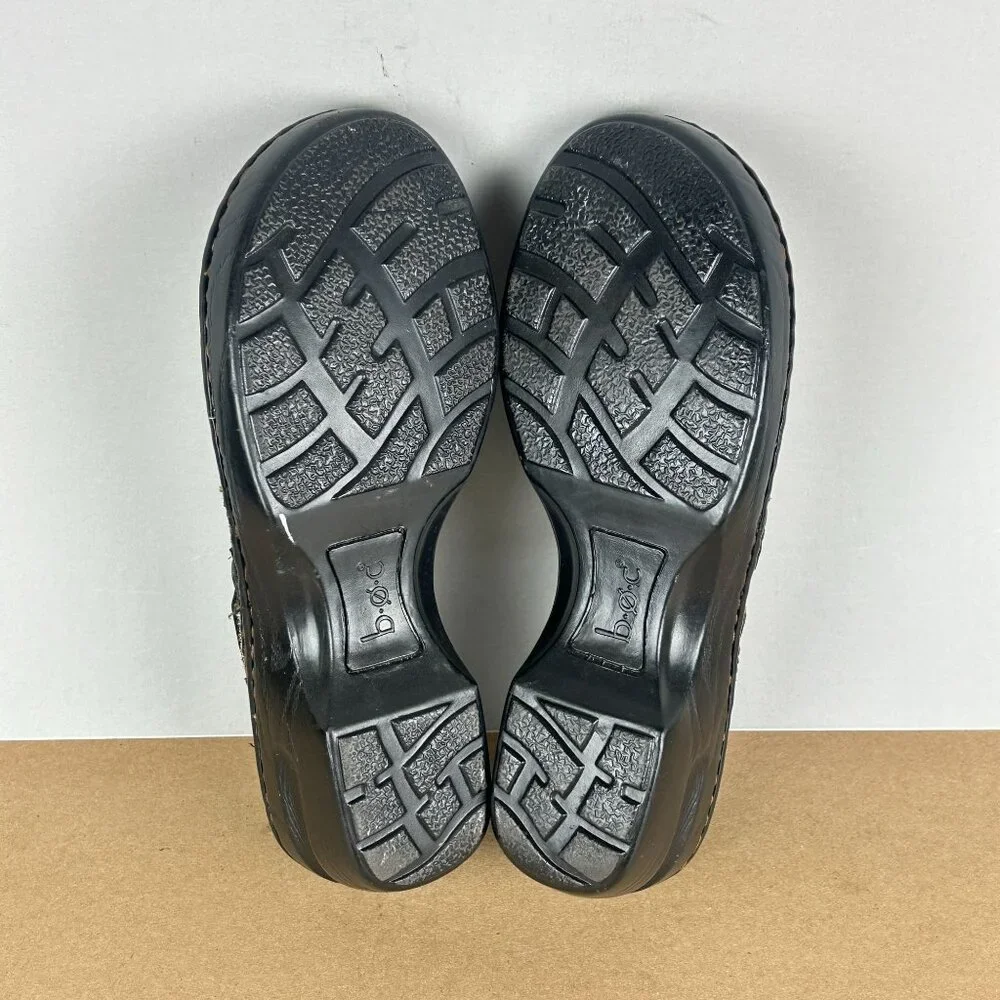 b.o.c. Born Concept Leather Mules Womens 8 Black Buckle Comfort Casual - Picture 8 of 10